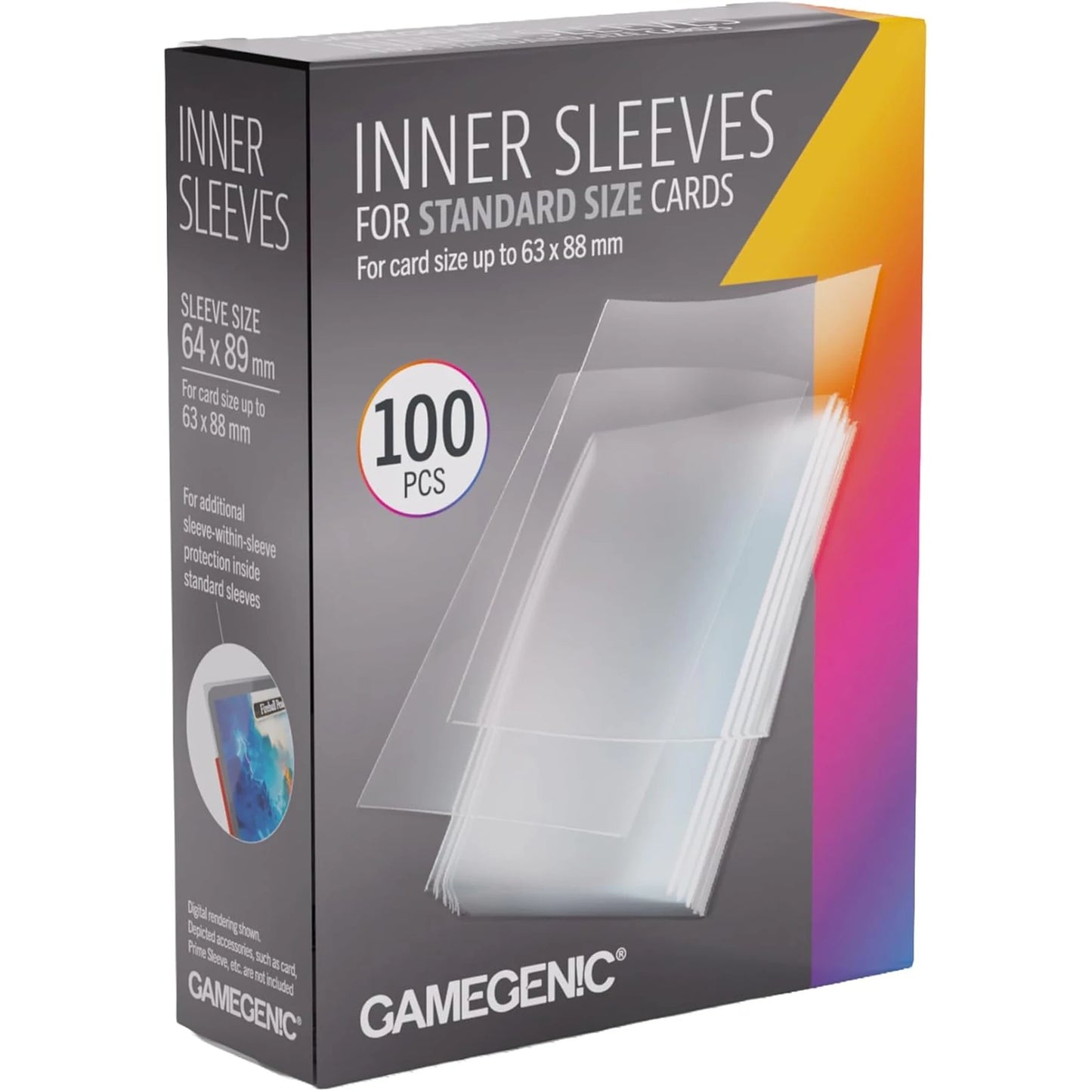 GAMEGENIC - 100CT STANDARD 64MM X 89MM INNER SLEEVES