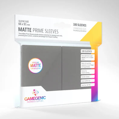 GAMEGENIC: PRIME - 100CT STANDARD MATTE SLEEVES - VARIOUS COLOURS