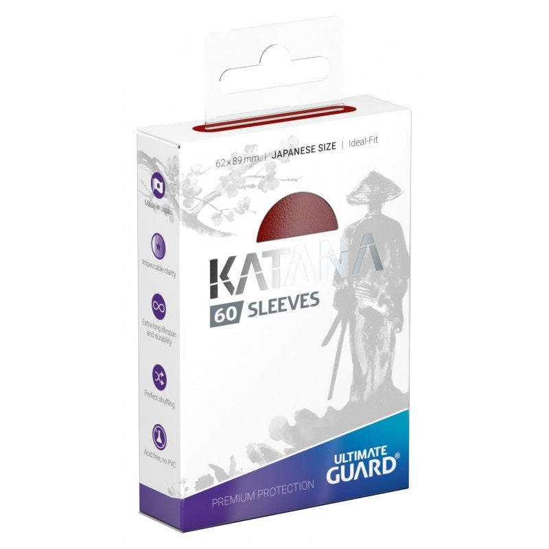 ULTIMATE GUARD - KATANA SLEEVES - JAPANESE SIZE - 60CT - RED
