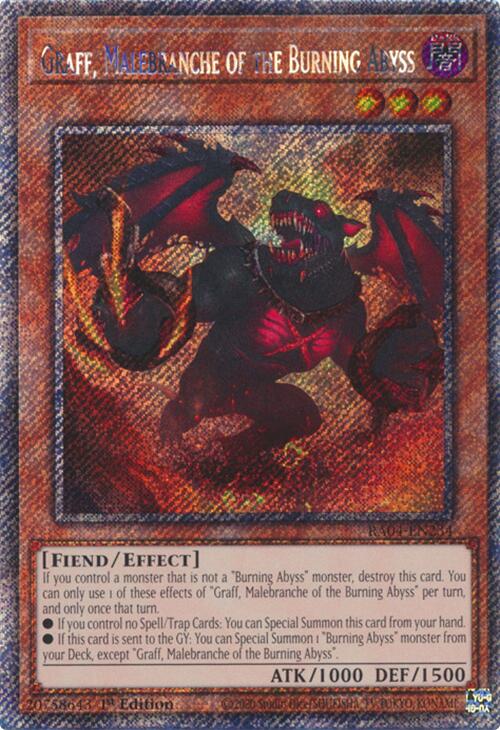 Graff, Malebranche of the Burning Abyss [RA04-EN234] Platinum Secret Rare