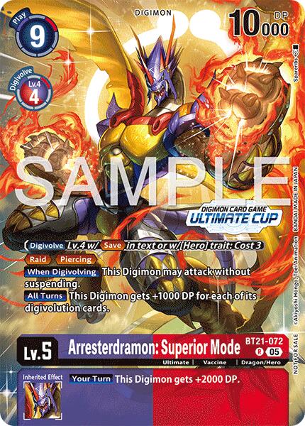 Arresterdramon: Superior Mode [BT21-072] (Ultimate Cup 25-26 Season 2) [World Convergence]