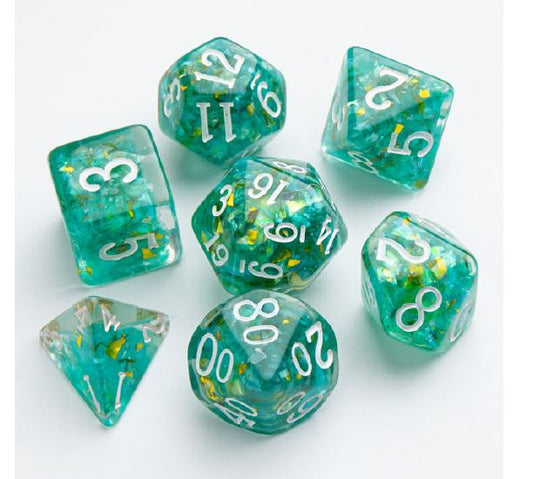 Dice: 7 pc: Candy-like Series: Mint (ML)