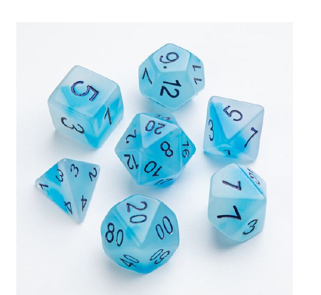 Dice: 7 pc: Glow Series: Icy Crumbs (ML)