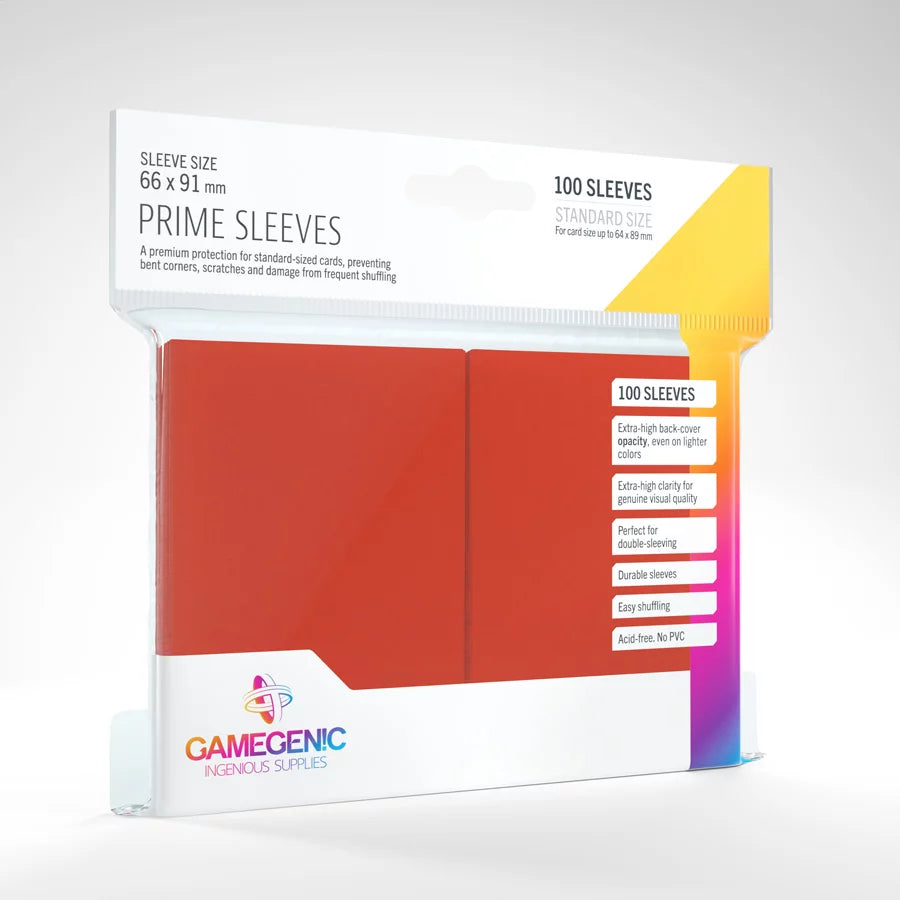 GAMEGENIC: PRIME - 100CT STANDARD SLEEVES - VARIOUS COLOURS