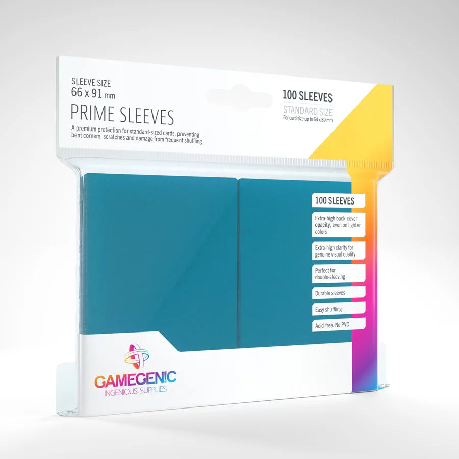 GAMEGENIC: PRIME - 100CT STANDARD SLEEVES - VARIOUS COLOURS
