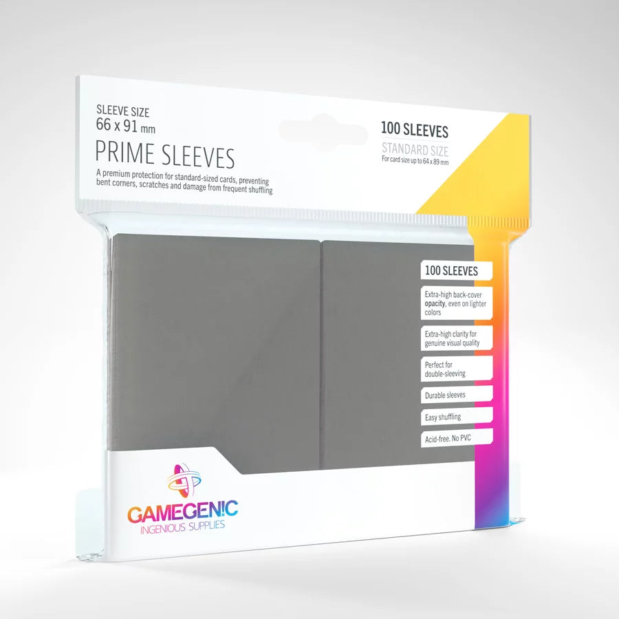 GAMEGENIC: PRIME - 100CT STANDARD SLEEVES - VARIOUS COLOURS