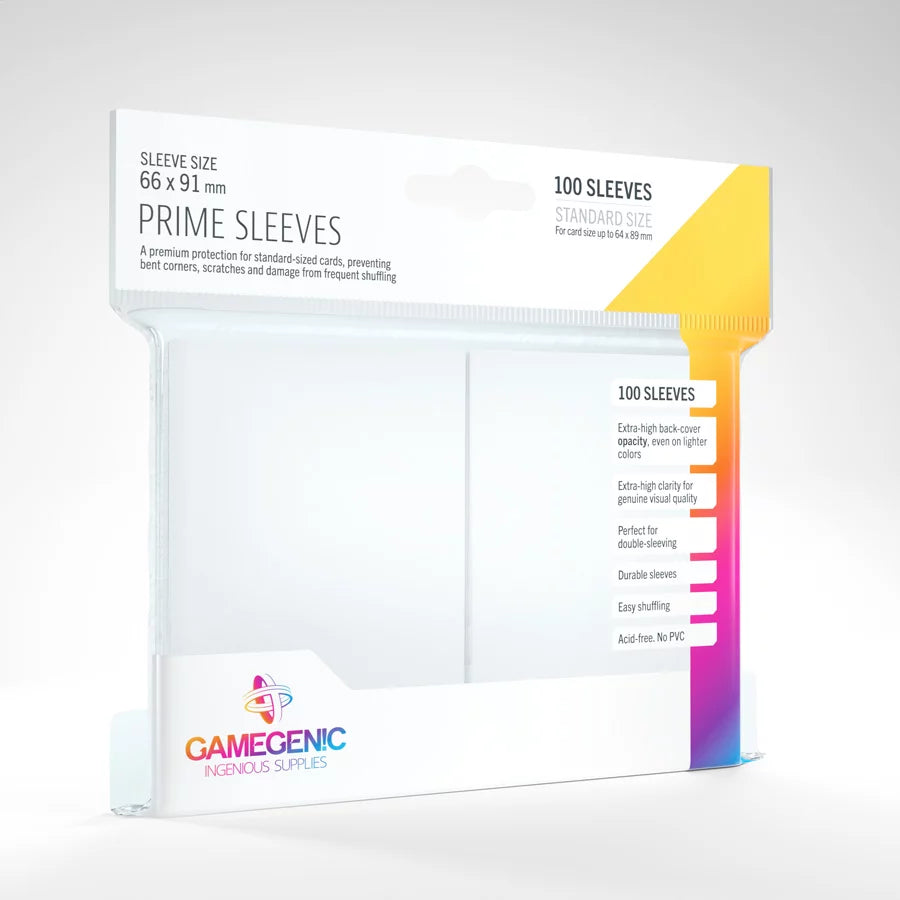 GAMEGENIC: PRIME - 100CT STANDARD SLEEVES - VARIOUS COLOURS
