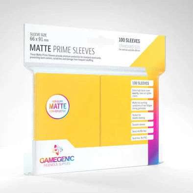 GAMEGENIC: PRIME - 100CT STANDARD MATTE SLEEVES - VARIOUS COLOURS