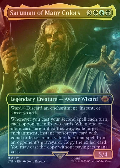 Saruman of Many Colors (Borderless Alternate Art) [The Lord of the Rings: Tales of Middle-Earth]- FOIL