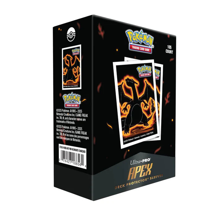 Pokémon TCG: Apex Deck Protector Sleeves - Standard Size - 105ct - Neon Kanto - Charizard